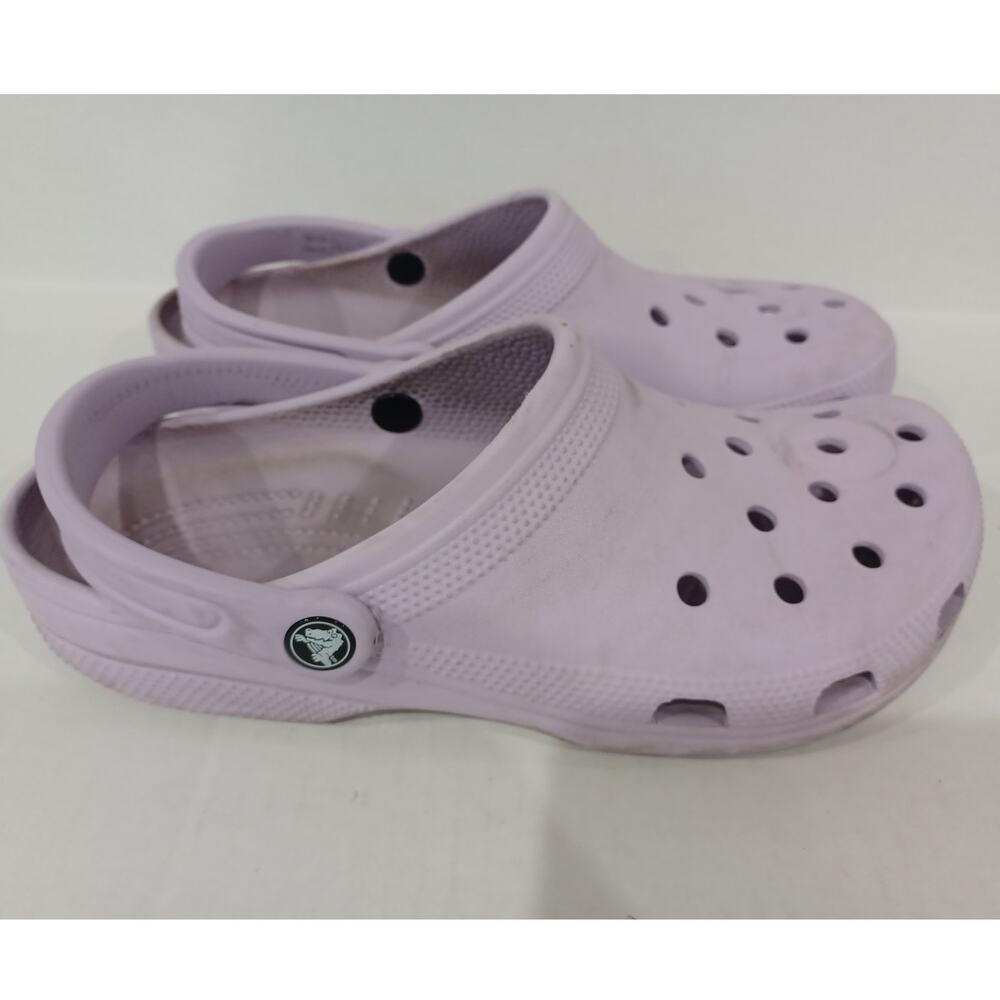CROCS Classic Platform Clog Women's Size 10 White Slip On Comfort Light Violet